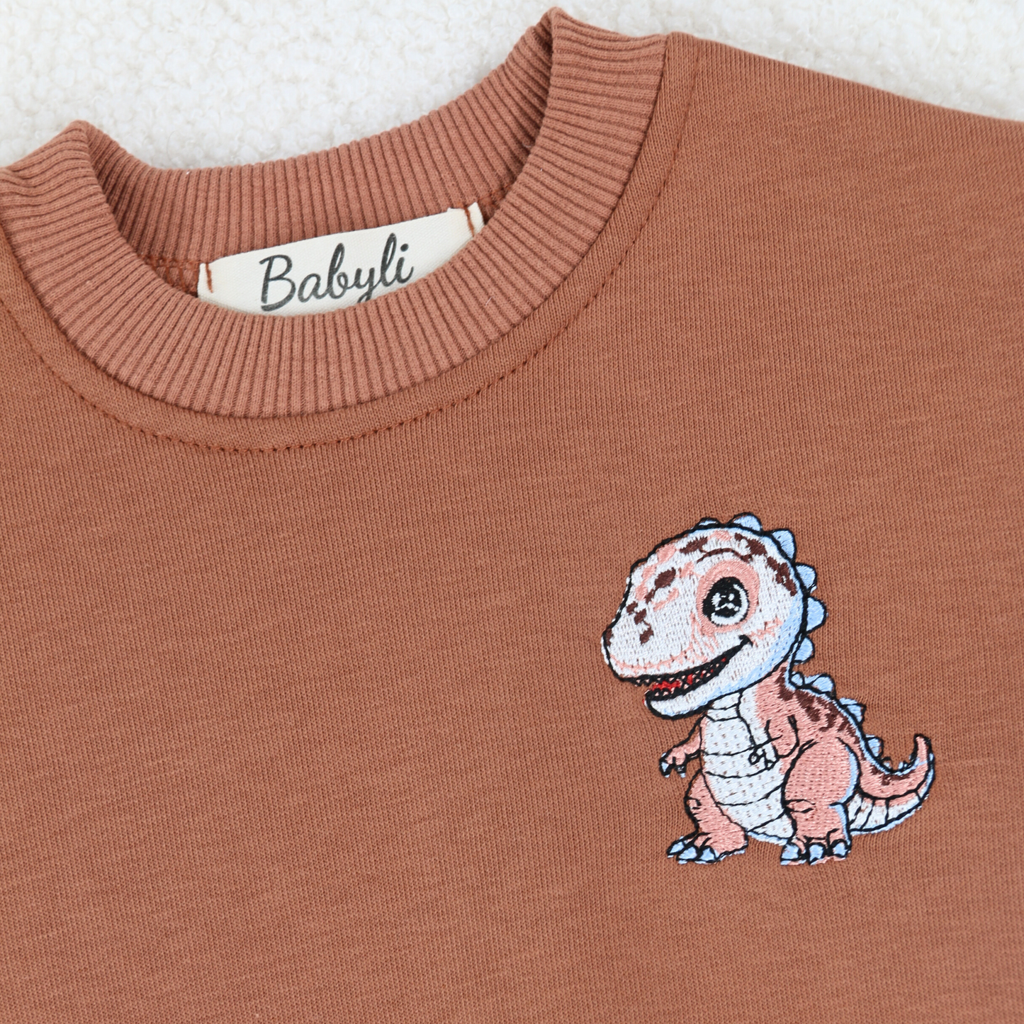 Brown Dinosaur Baby & Toddler Cotton Tracksuit