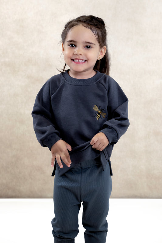 Navy Blue Bee Sweatshirt