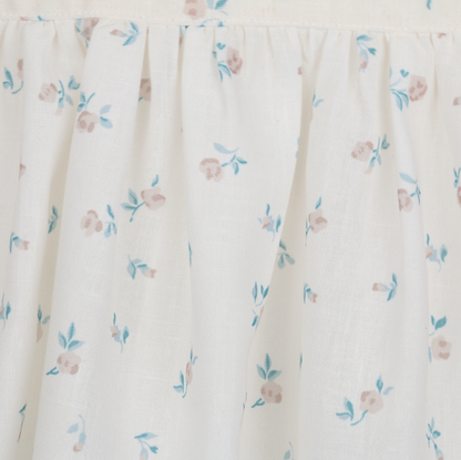 Babyli cream girls dress with knitted top and delicate floral skirt