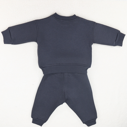 Babyli navy blue turtle baby toddler tracksuit back view