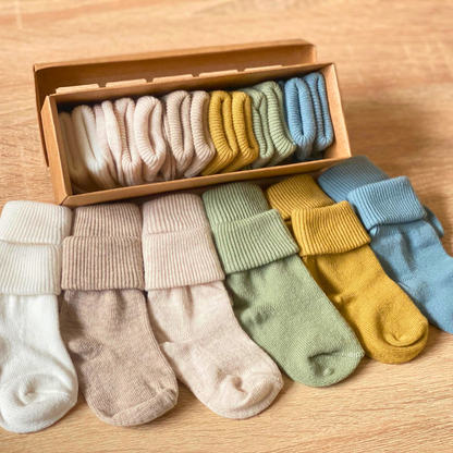 “Soft ribbed baby socks in assorted colours