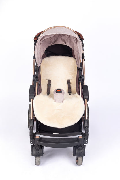 Genuine sheepskin baby pram liner with soft wool lining